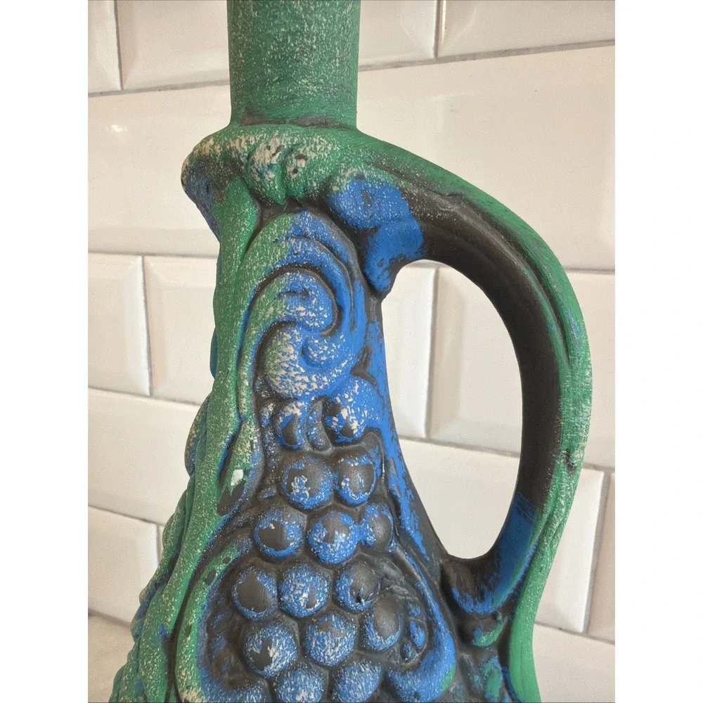 Vintage Heavy Ceramic/stone Like Turquoise/green Wine Decanter GWB002